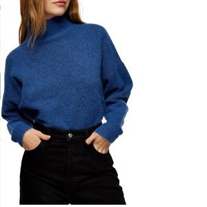 TOPSHOP textured funnel neck sweater